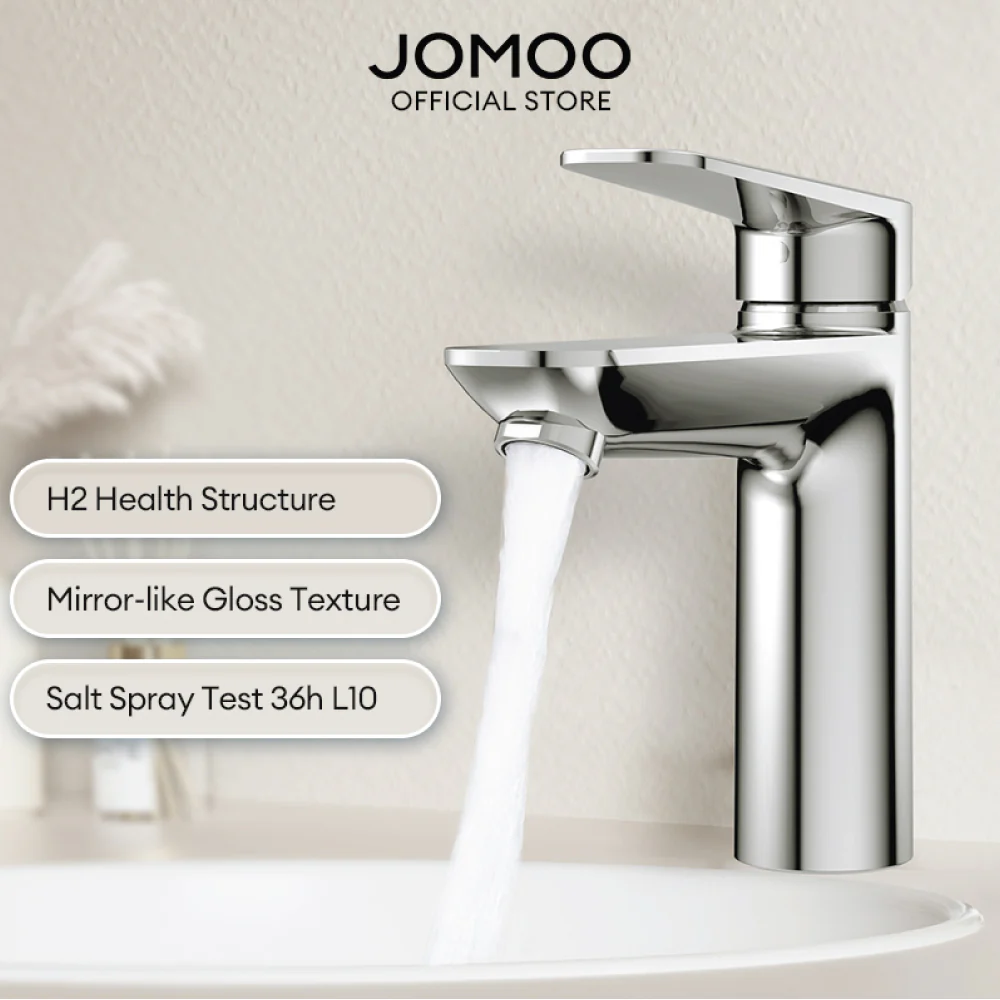 JOMOO Cold and Hot Basin Faucet H2 Health Structure Mirror-like Gloss Texture Corrosion Resistance Water Tap - Image 9