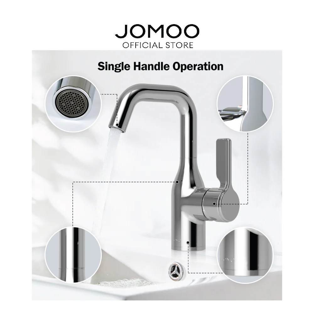 JOMOO Hot and Cold Basin Faucet Bathroom Faucet 32261 360° Swivel KEROX Ceramic  Valve Water Tap - Image 5