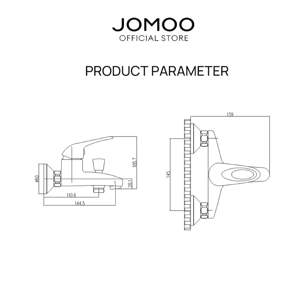 JOMOO Hot and Cold Bath & Shower Mixer 3577 - Image 3