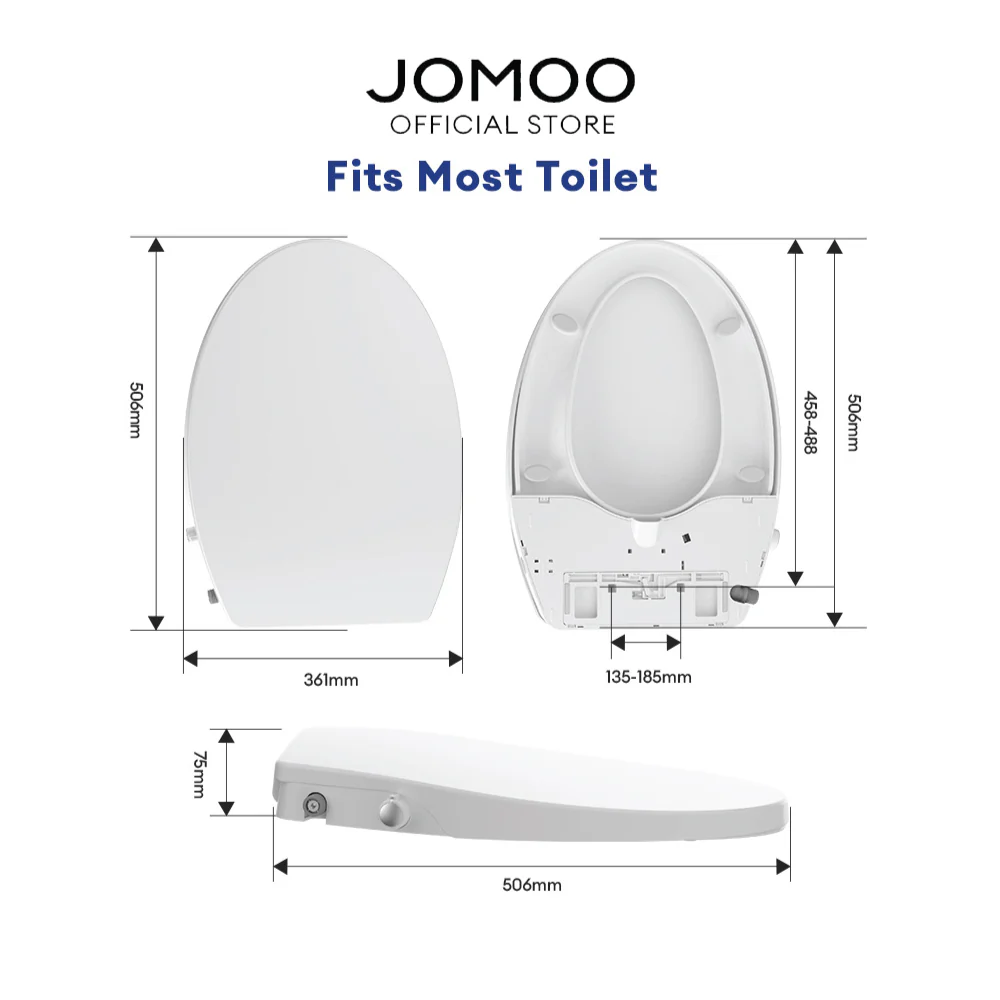 JOMOO Manual Bidet Seat Cover 97142 Adjustable Water Pressure Soft Close Self-cleaning Dual Nozzles Hygiene V shape Toilet Seat Cover - Image 5