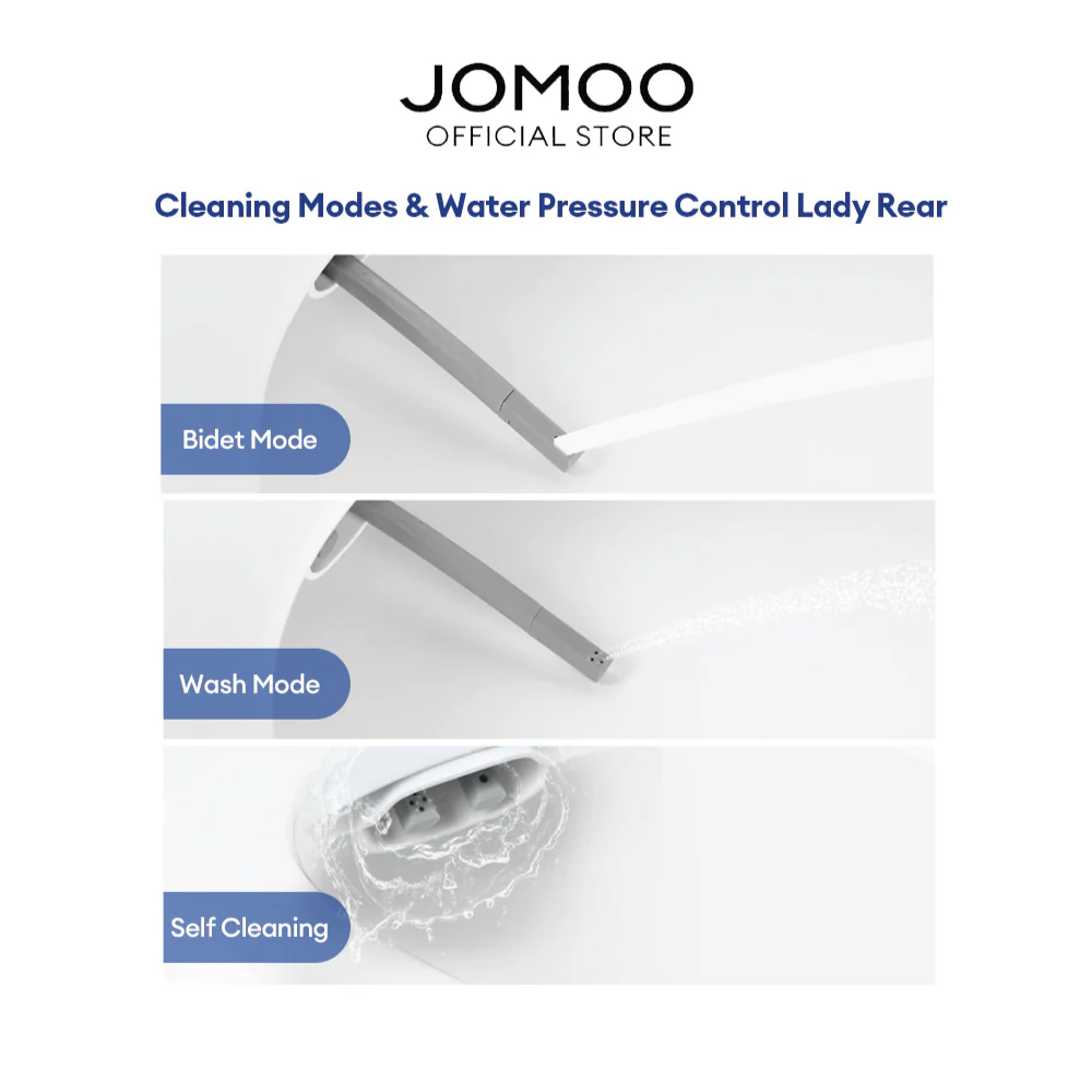 JOMOO Manual Bidet Seat Cover 97142 Adjustable Water Pressure Soft Close Self-cleaning Dual Nozzles Hygiene V shape Toilet Seat Cover - Image 7