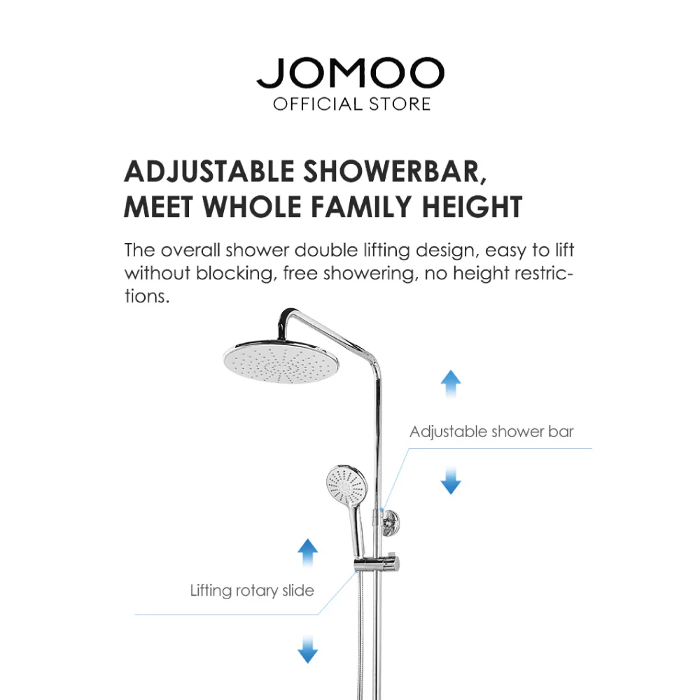 JOMOO Bathroom Rain Shower Set 36509-122/1B-1 - Image 7