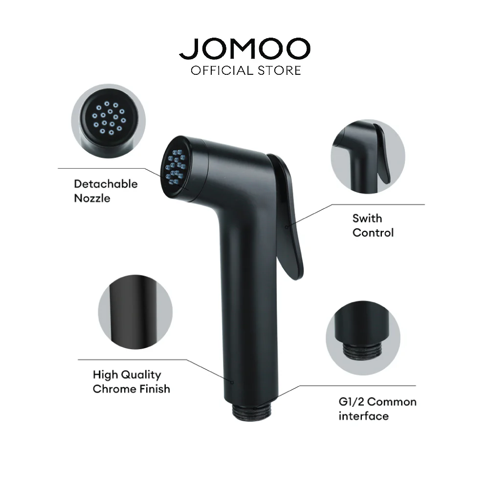 JOMOO Matte Black Handheld Bidet Sprayer Set S186011 High Pressure & Fingerprint Resistant Wall Mounted ABS Bidet Spray Set for Toilet - Image 10