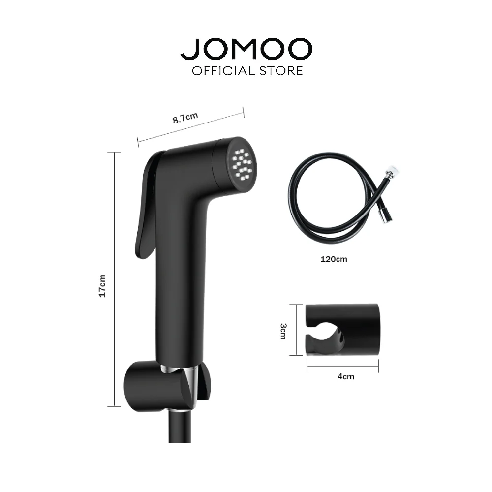 JOMOO Matte Black Handheld Bidet Sprayer Set S186011 High Pressure & Fingerprint Resistant Wall Mounted ABS Bidet Spray Set for Toilet - Image 7