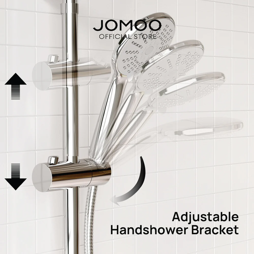 JOMOO Rain Shower Set for Water Heater 36313 9 Inches Ultrathin Rainfall Shower Chrome Bathroom Handled Shower Head for House Durable Shower Set Bathroom - Image 9