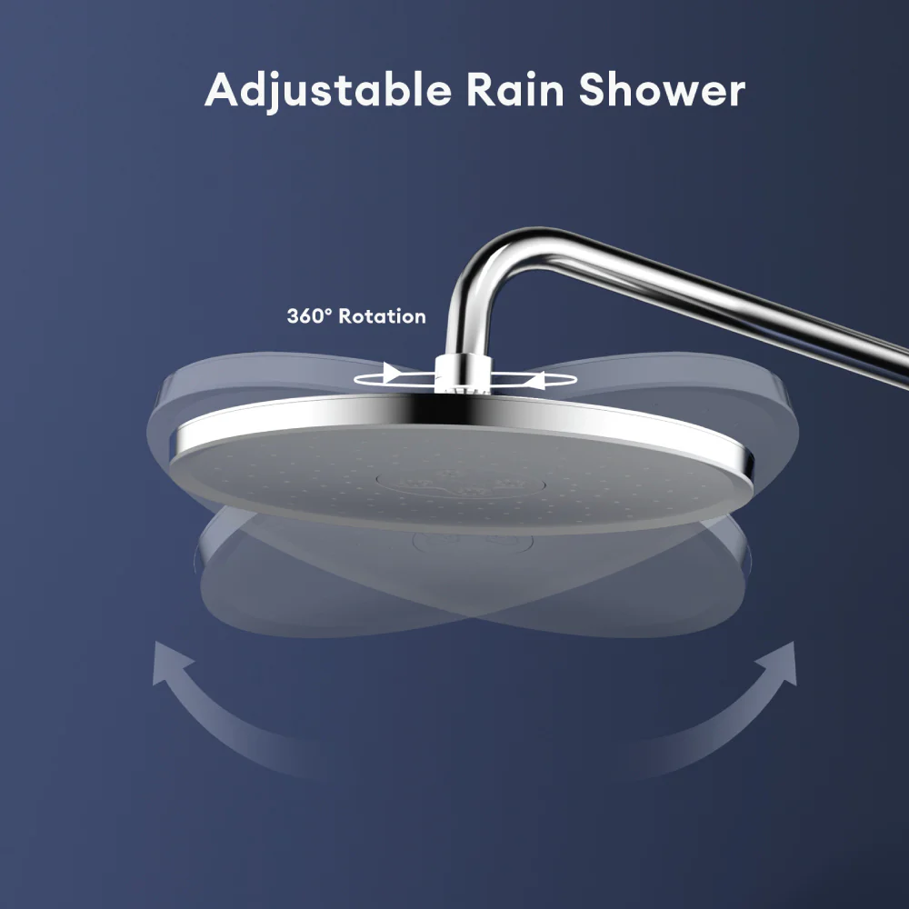 JOMOO Round Rain Shower Head G184021 228MM Large Panel 360° Rotation Self-cleaning Gentle Touch Durable Shower Head - Image 4