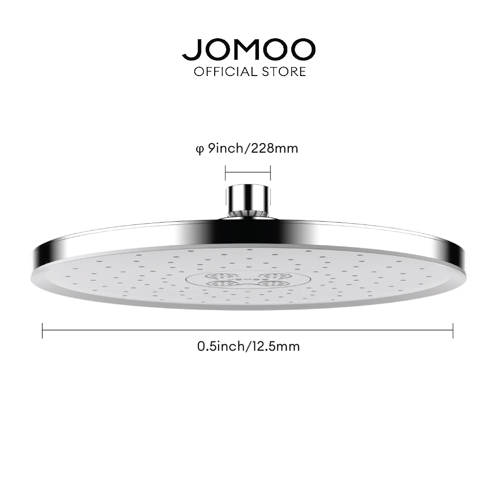 JOMOO Round Rain Shower Head G184021 228MM Large Panel 360° Rotation Self-cleaning Gentle Touch Durable Shower Head - Image 6