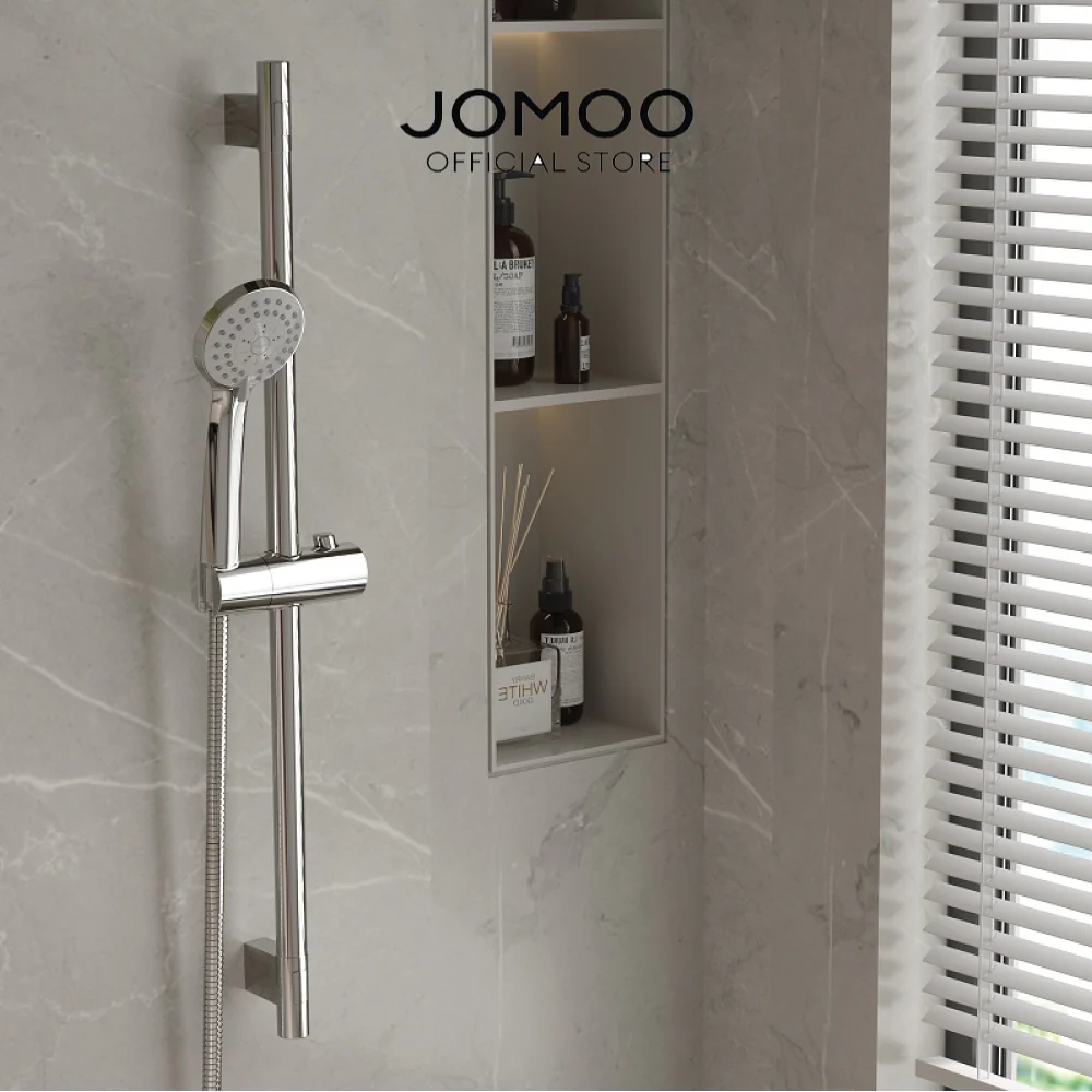 JOMOO Shower Slide Bar Wall Mounted Rotatable Shower Bar Adjustable Sliding Rail Set Lifting Rod  Shower Sliding Rod 600mm Shower Rail T1411 - Image 5