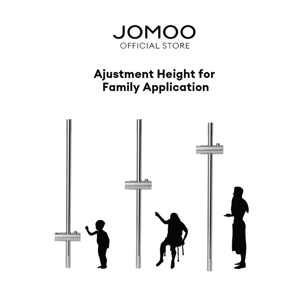 JOMOO Shower Slide Bar Wall Mounted Rotatable Shower Bar Adjustable Sliding Rail Set Lifting Rod  Shower Sliding Rod 600mm Shower Rail T1411 - Image 8