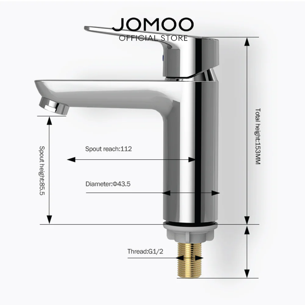 JOMOO Single Cold Basin Water Tap 76029 with Spatter-proof Bubbler Thickened Brass Valve Body Environmentally Basin Faucet - Image 5