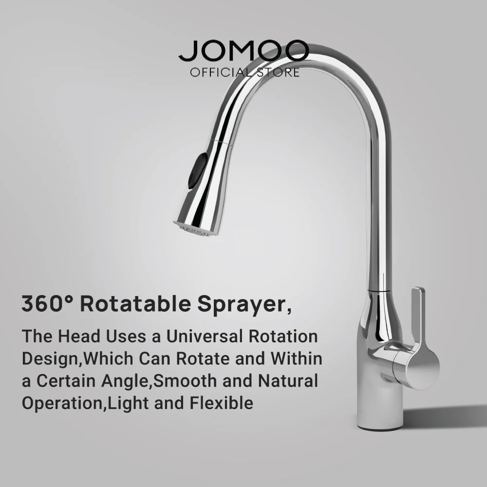 JOMOO Single Lever Pull-down Kitchen Faucet 33138-123/5B-Z - Image 2