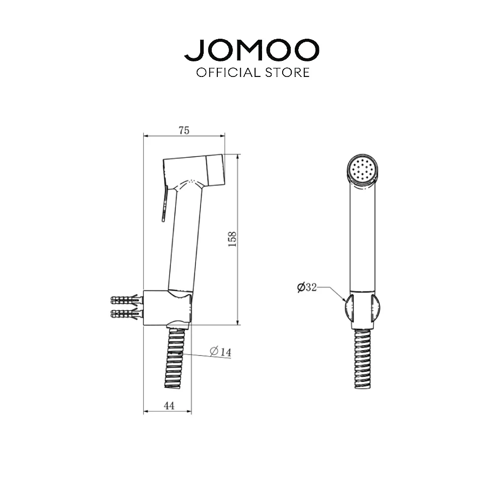 JOMOO Toilet Bidet Spray Set Handheld Bidet Shower with 47inch Bidet Hose and Holder Anti-bacterial Copper Alloy Bidet Sprayer for Toilet - Image 3