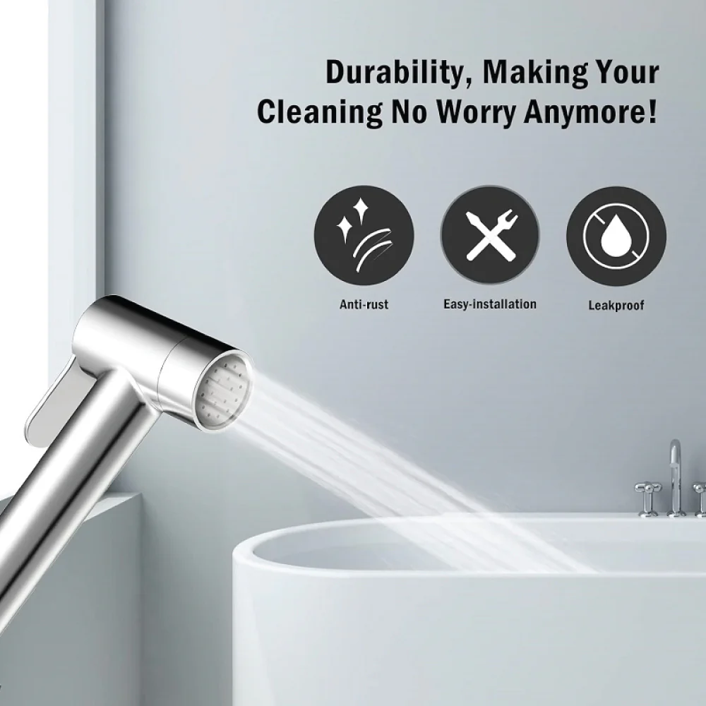 JOMOO Toilet Bidet Spray Set Handheld Bidet Shower with 47inch Bidet Hose and Holder Anti-bacterial Copper Alloy Bidet Sprayer for Toilet - Image 8