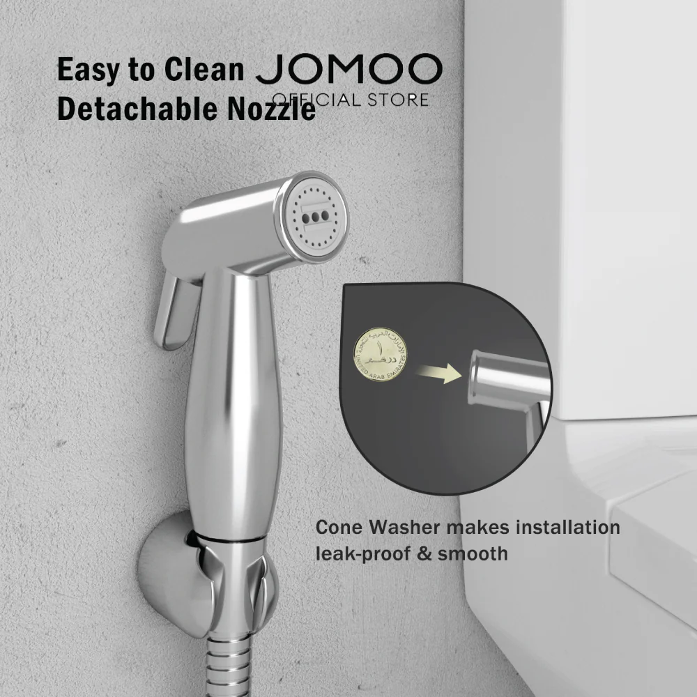 JOMOO Toilet Handheld Bidet Spray Set 02303 ABS with Holder and 1.2M Stainless Steel Flexible Hose Bidet Spray Set - Image 10