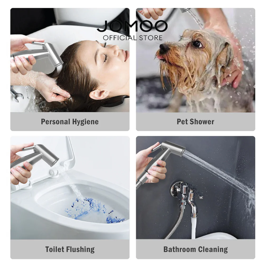 JOMOO Toilet Handheld Bidet Spray Set 02303 ABS with Holder and 1.2M Stainless Steel Flexible Hose Bidet Spray Set - Image 12