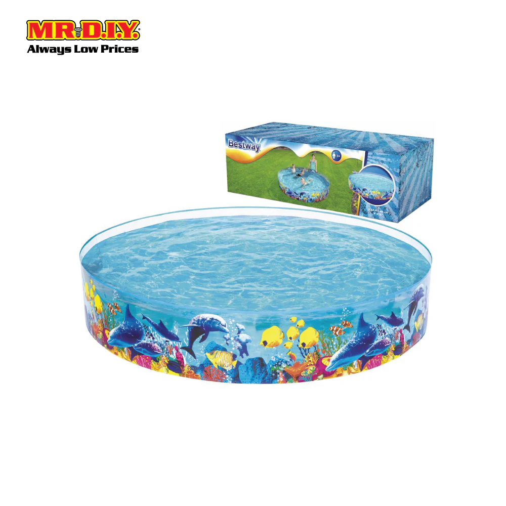 BESTWAY Round Kids Portable Foldable Swimming Pool (2.44m x 46cm) - Image 3