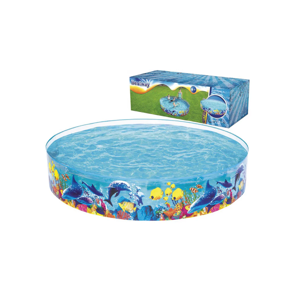 BESTWAY Round Kids Portable Foldable Swimming Pool (2.44m x 46cm) - Image 4