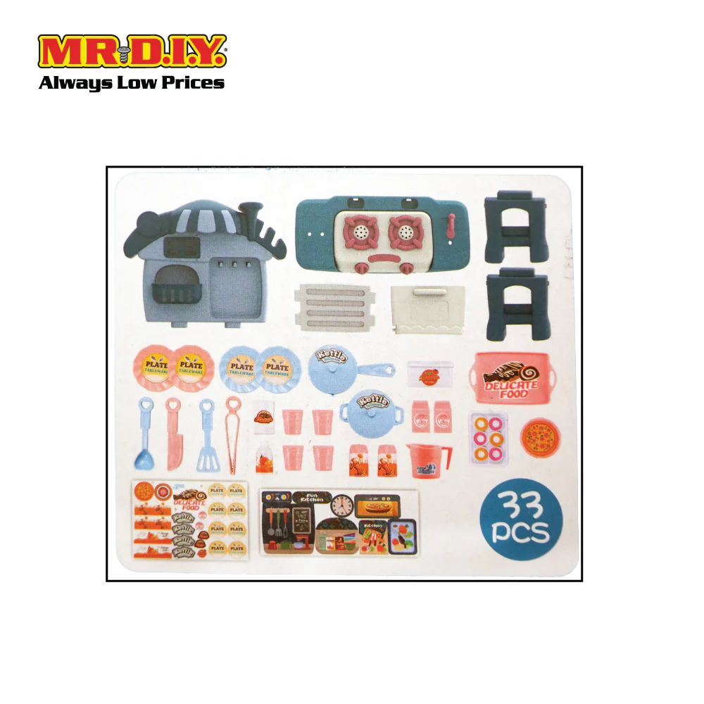 (MR.DIY) Kitchen Cooking Playset Accessories Toys Set (33pcs) - Image 2