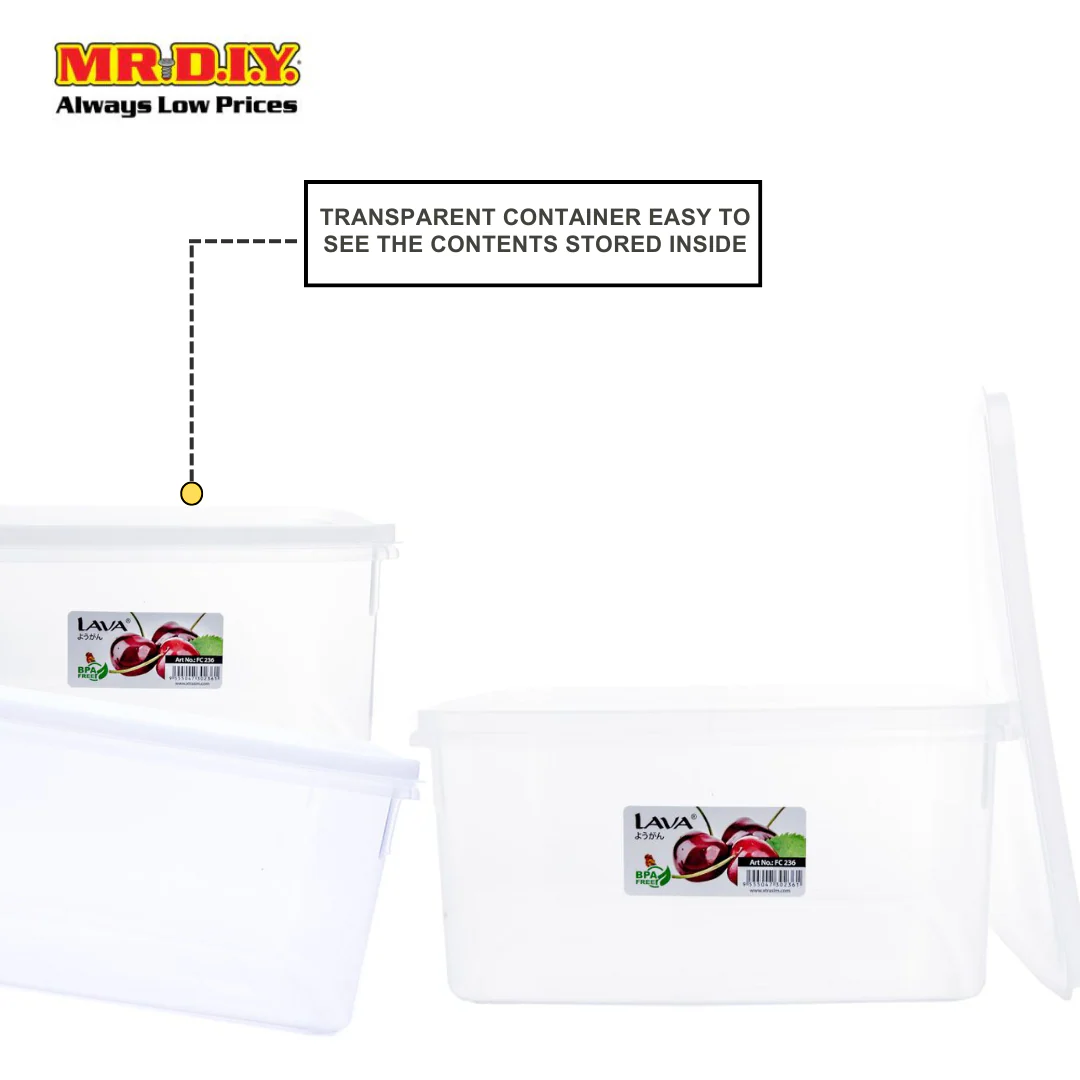 LAVA Transparent Durable Airtight Plastic Food Container 30.8 x 30.2cm (13.2L) - Image 6