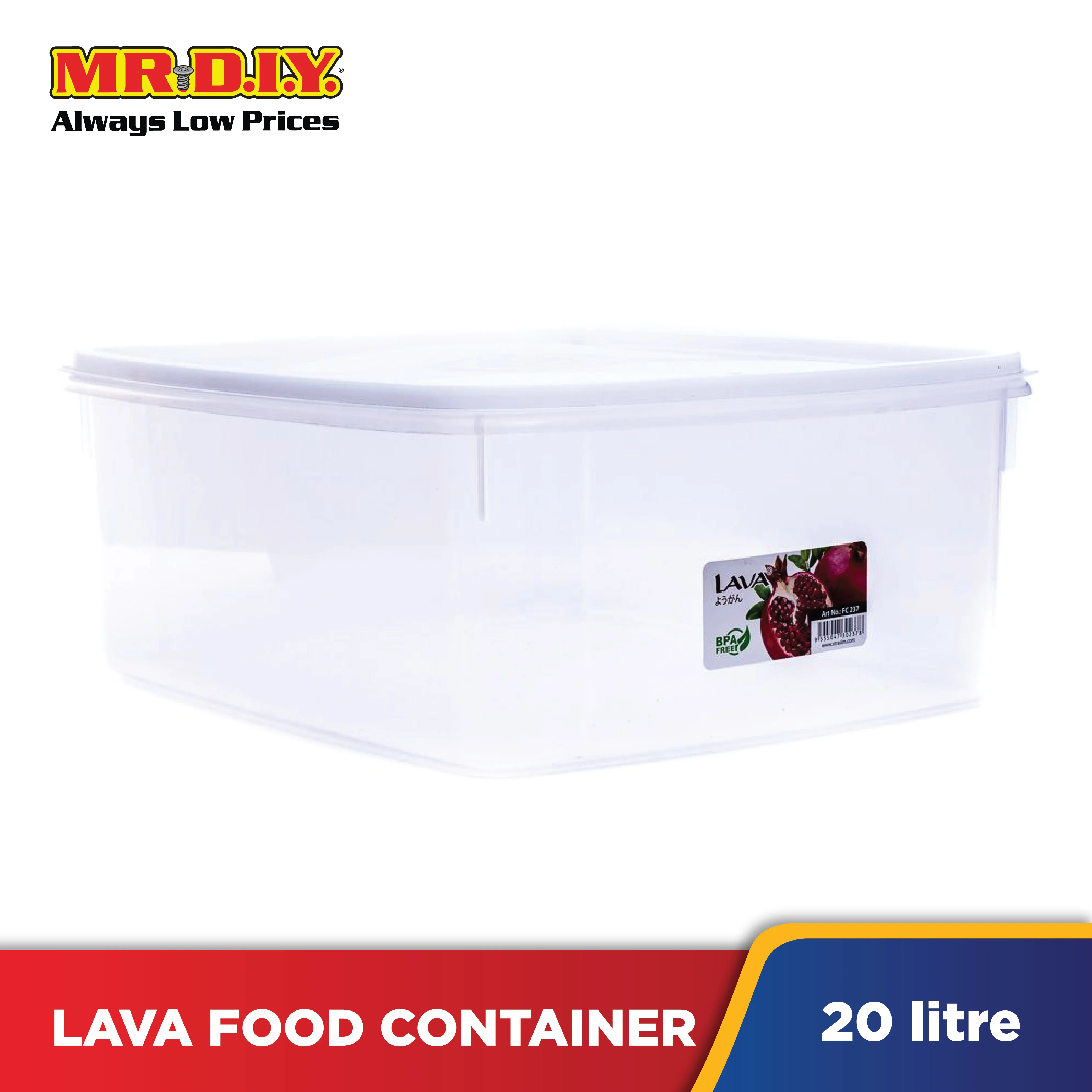 LAVA Plastic Food Container with Lid (20L) - Image 2