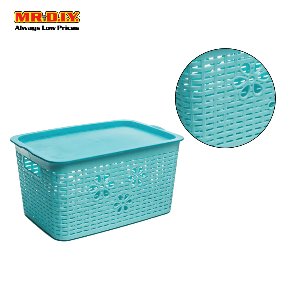 LAVA Rectangular Plastic Basket with Lid  (41.9cm x 29.5xm) - Image 2