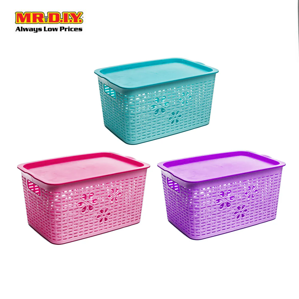 LAVA Rectangular Plastic Basket with Lid  (41.9cm x 29.5xm) - Image 3