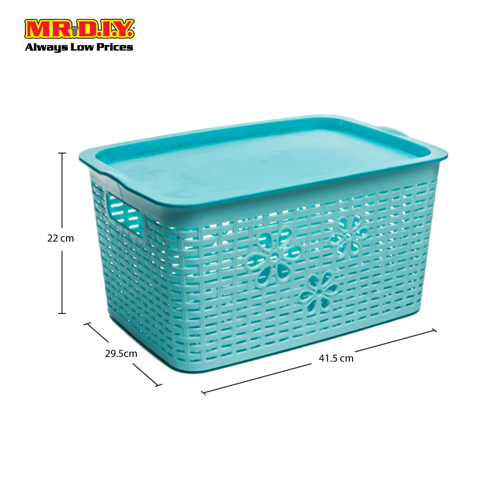 LAVA Rectangular Plastic Basket with Lid  (41.9cm x 29.5xm) - Image 4