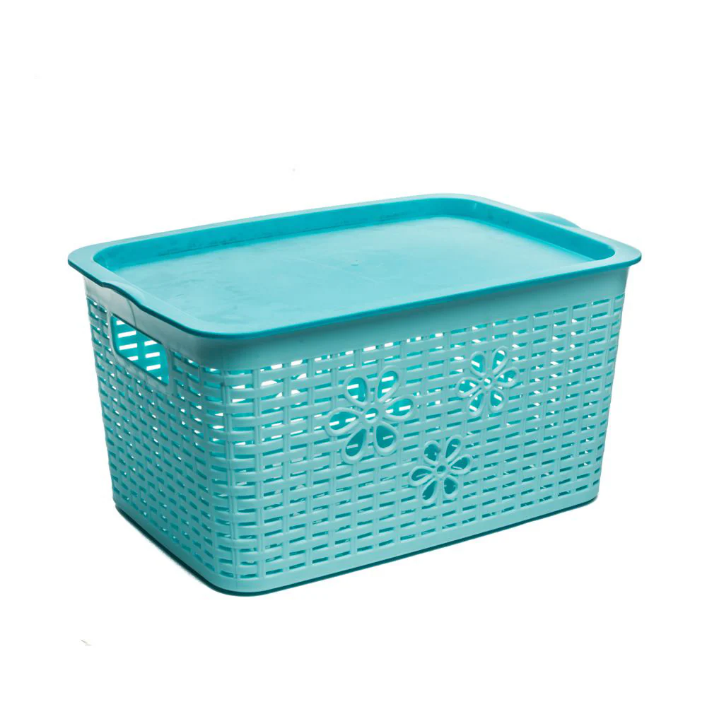 LAVA Rectangular Plastic Basket with Lid  (41.9cm x 29.5xm) - Image 5