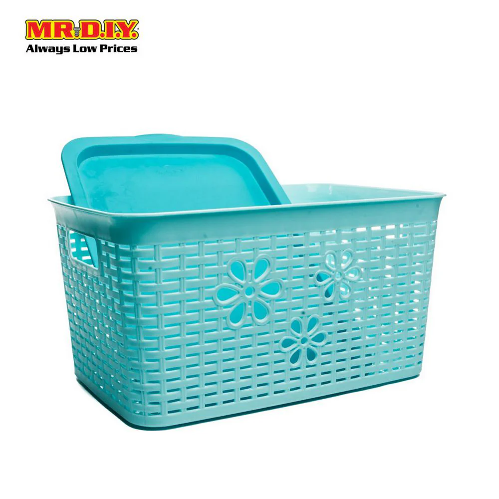 LAVA Rectangular Plastic Basket with Lid  (41.9cm x 29.5xm) - Image 8
