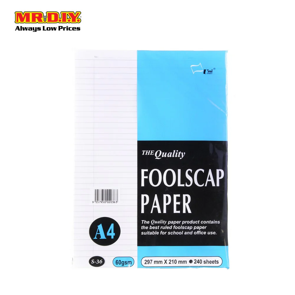 Light Blue Uni Foolscap Paper 240S A4 60gsm - Image 2