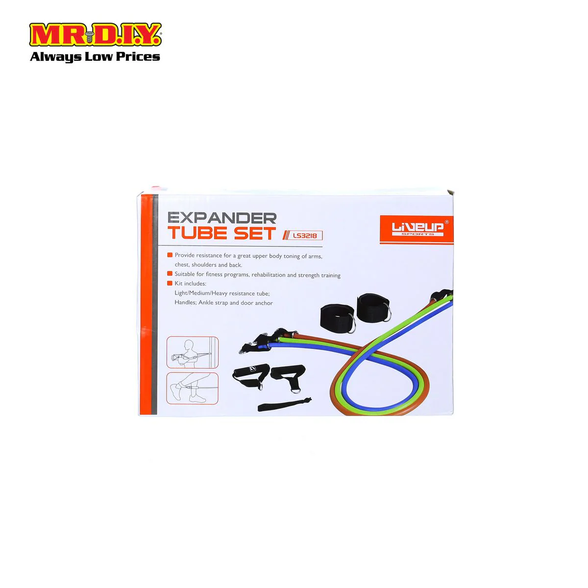 (MR.DIY) LIVEUP Expander Tube Resistance Band Training Set - LS3219 - Image 2