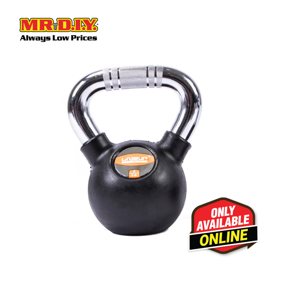 LIVEUP Sports Black Rubber Kettlebell (10KG) LS2044