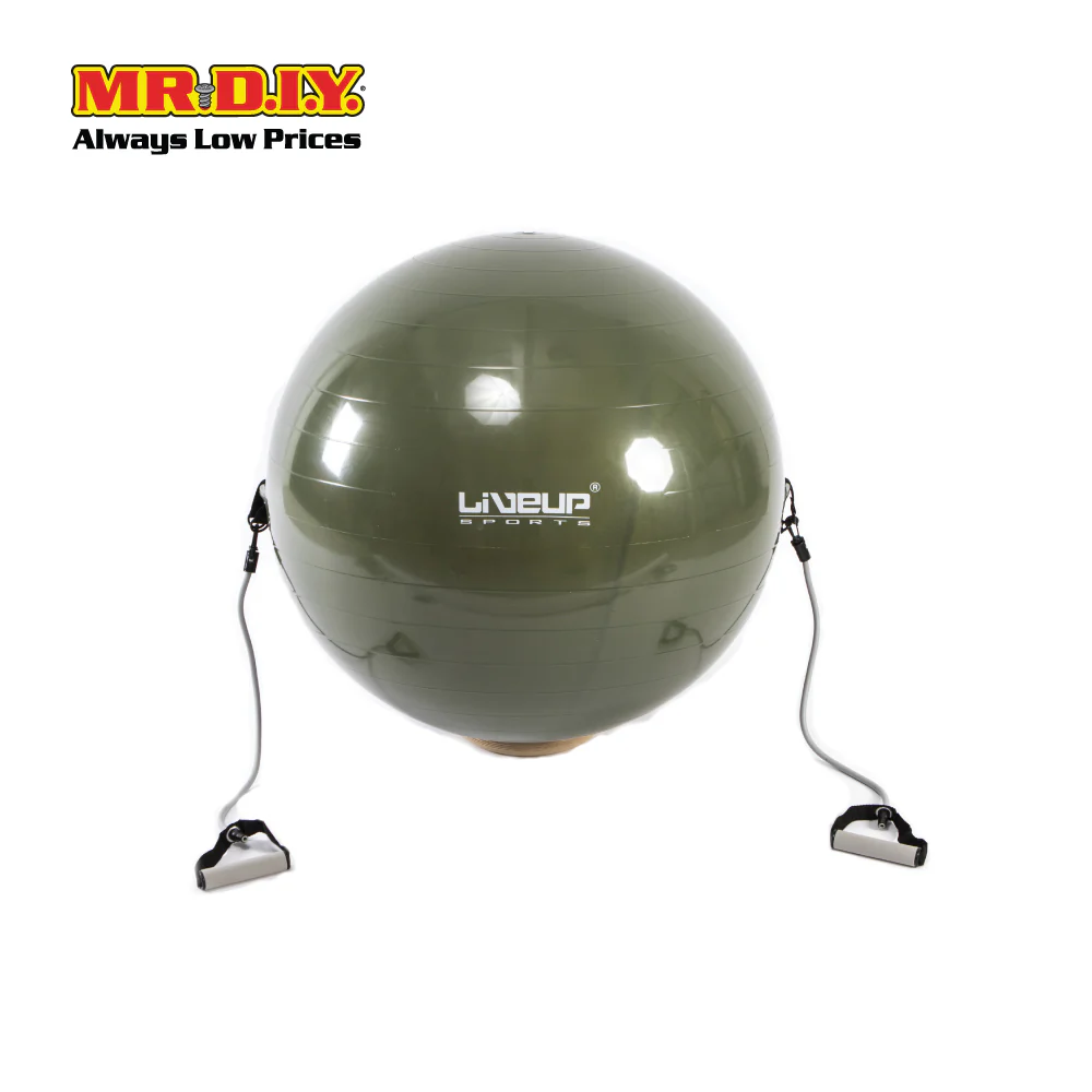 LIVEUP Sports Exercise Gym Ball With Expander - Grey (65cm) LS3227 - Image 2
