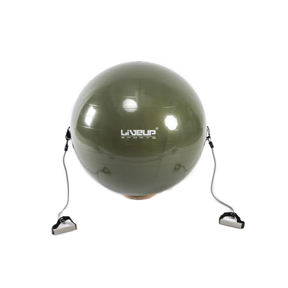 LIVEUP Sports Exercise Gym Ball With Expander - Grey (65cm) LS3227 - Image 6