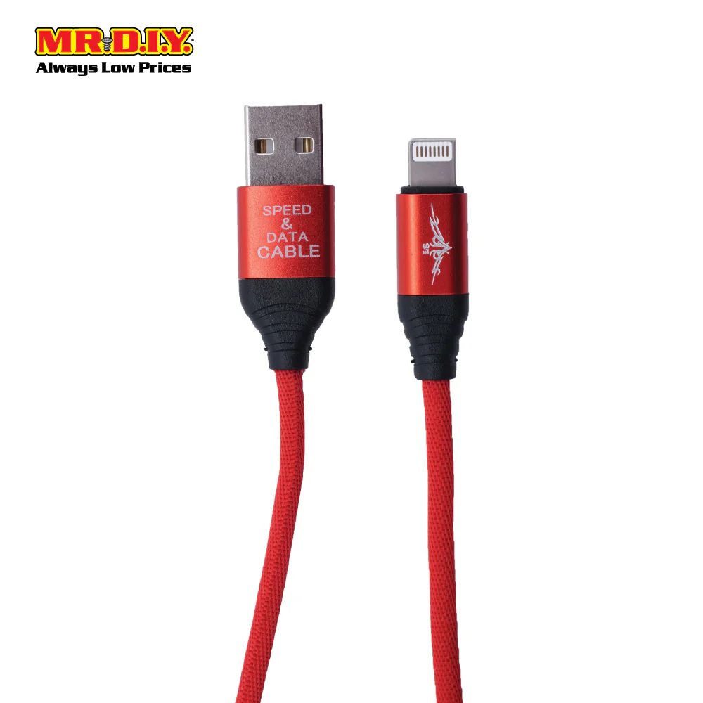 LS Fashion Braided Heavy-Duty iOS USB Fast Charging Data Cable 3.1A (100cm) - Image 2