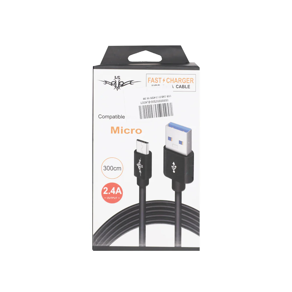 LS Micro USB Fast Charging Data Cable 2.4A (3m) - Image 5