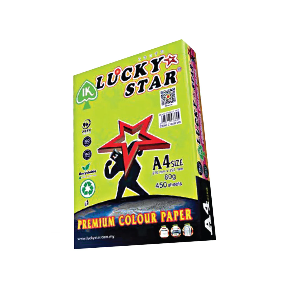 LUCKY STAR Green Paper A4 80gsm (450 Sheets) - Image 3