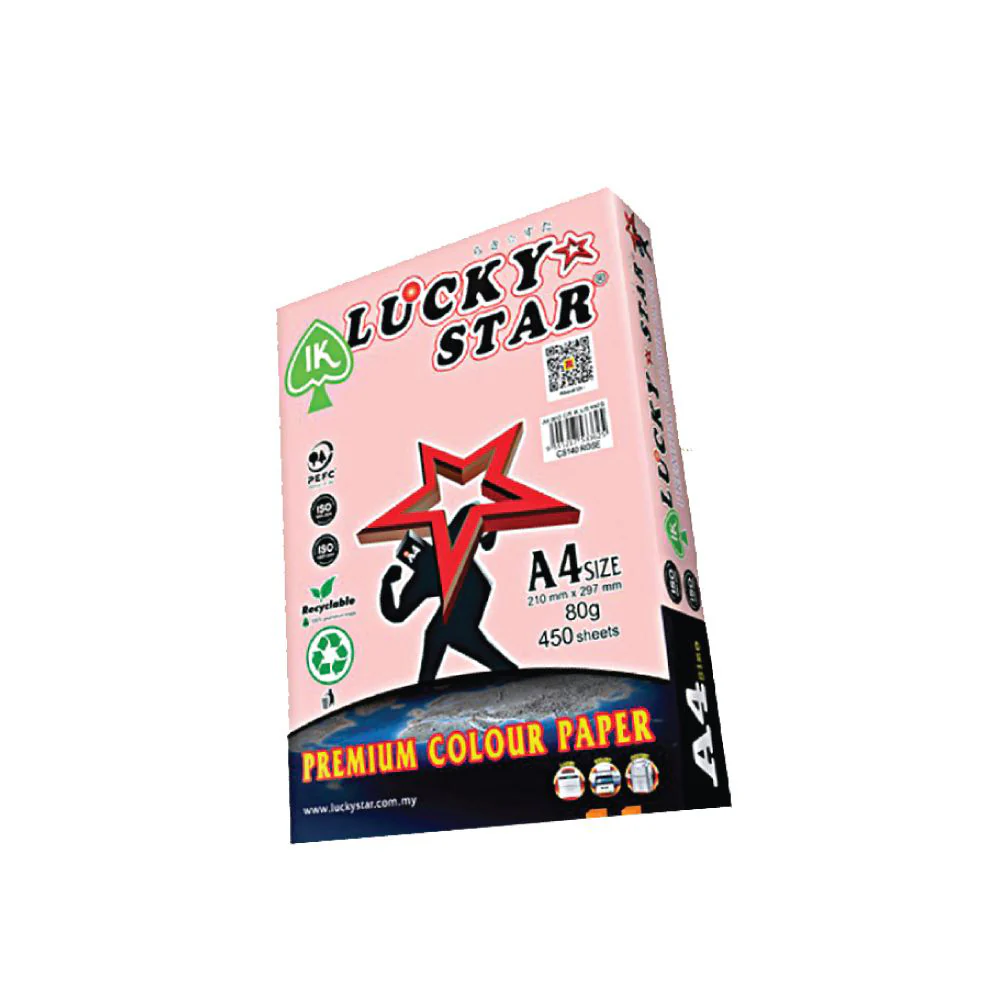 LUCKY STAR Rose Paper A4 80gsm (450 Sheets) - Image 3