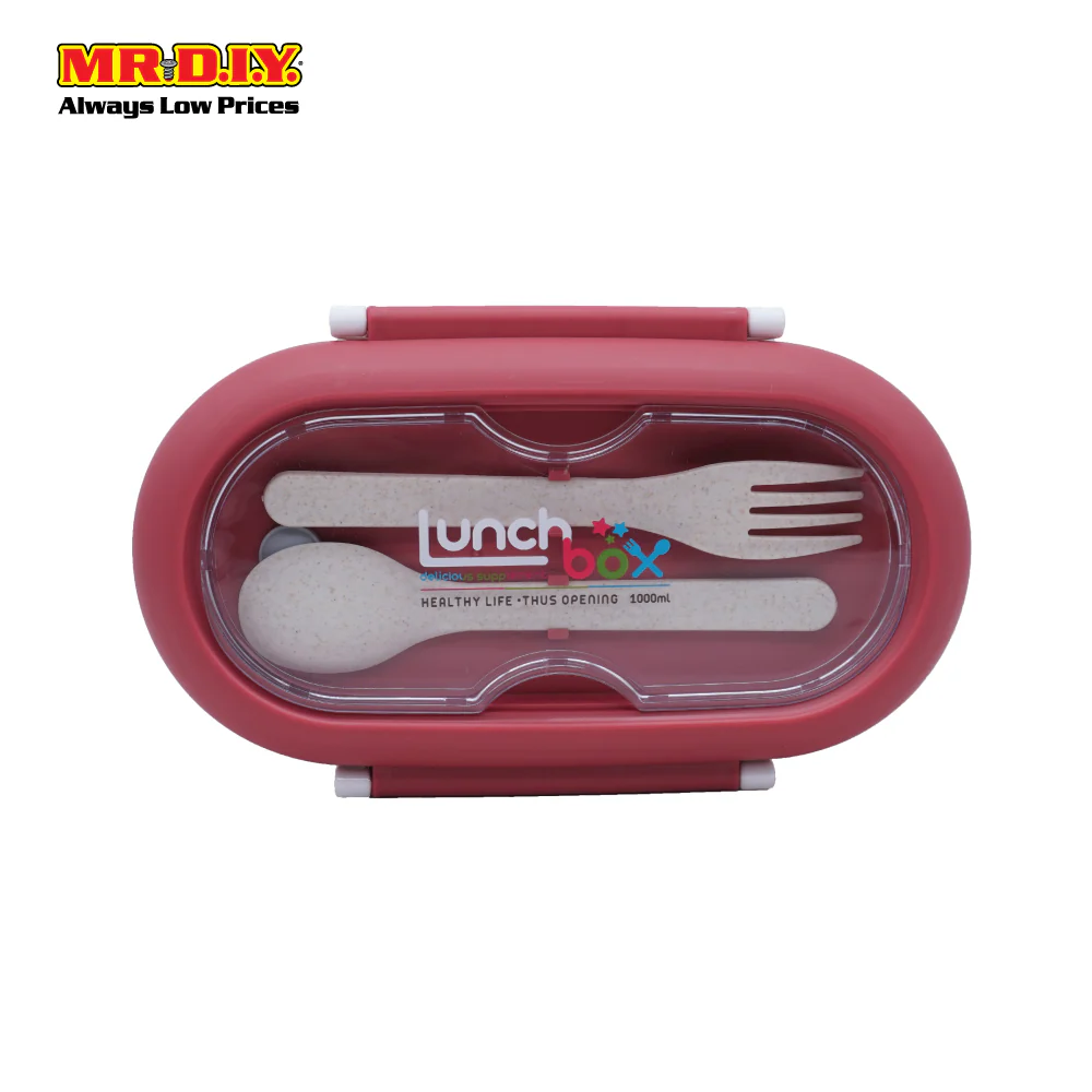 (MR.DIY) Lunch Box With Cutlery Set (1000ml) - Image 4