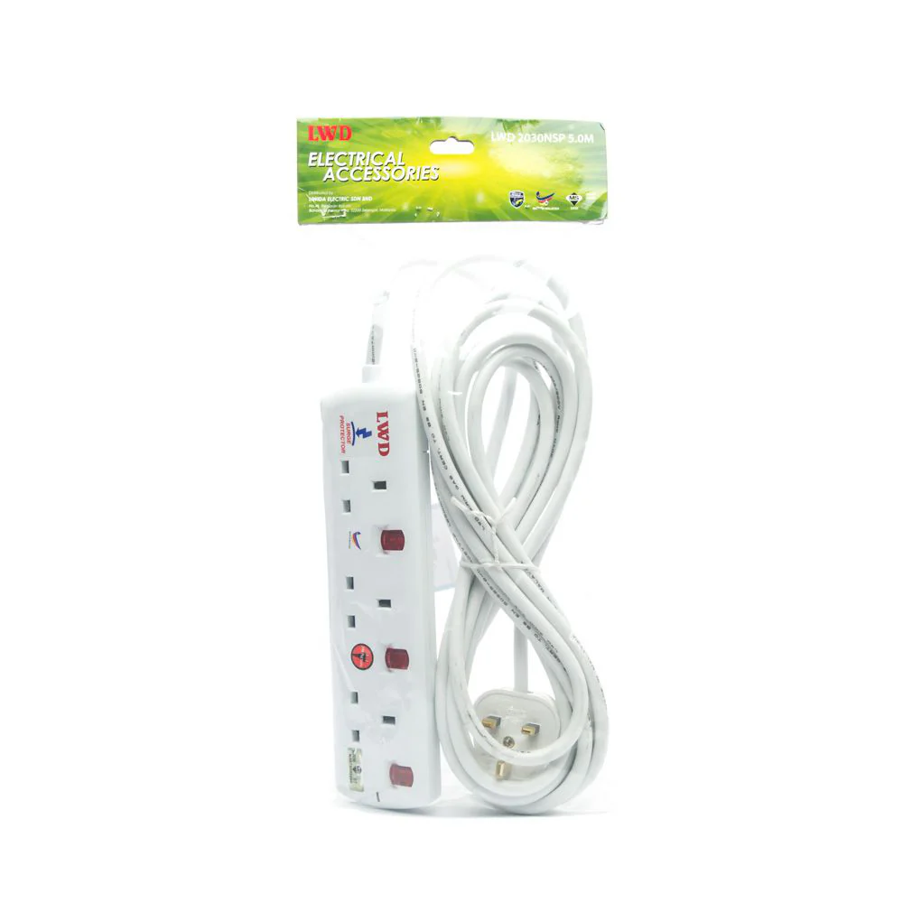 LWD 3-Gang Way Extension Trailing Socket (5m) - Image 4