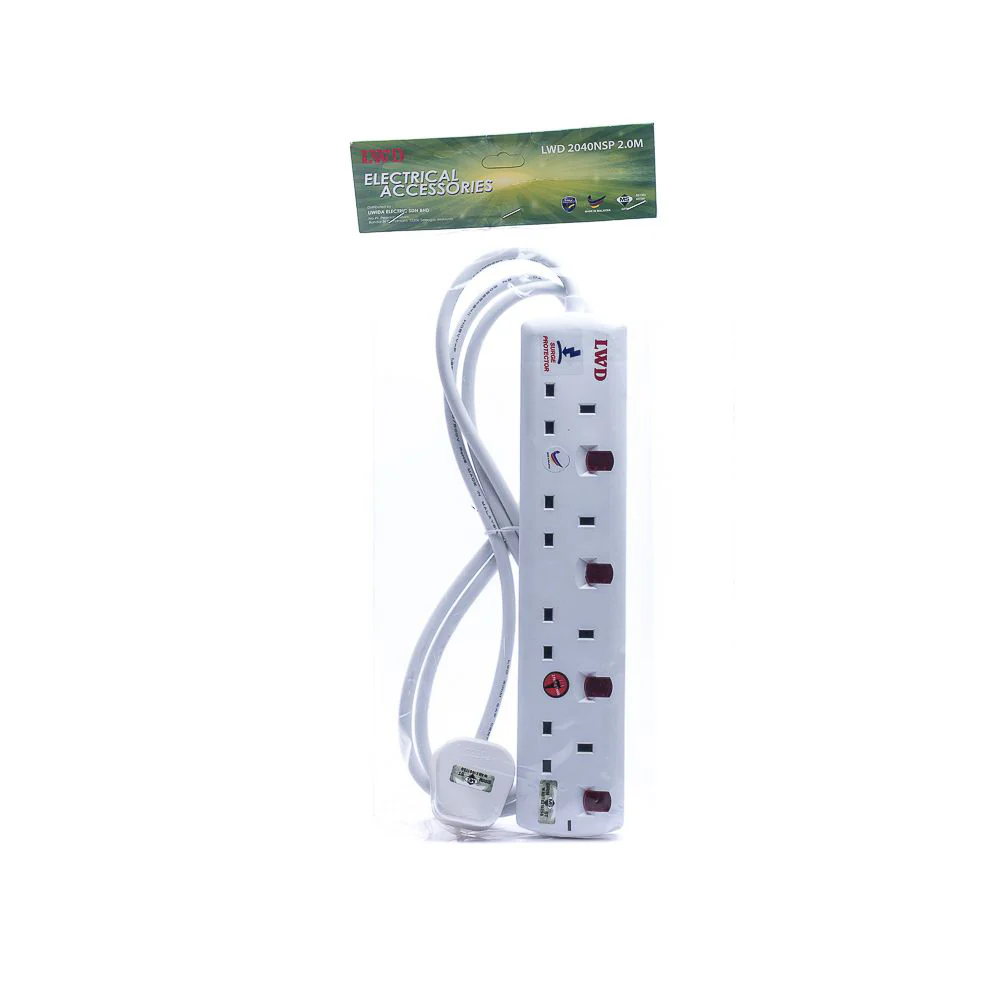 LWD 4-Gang Way Extension Trailing Socket (2m) - Image 4
