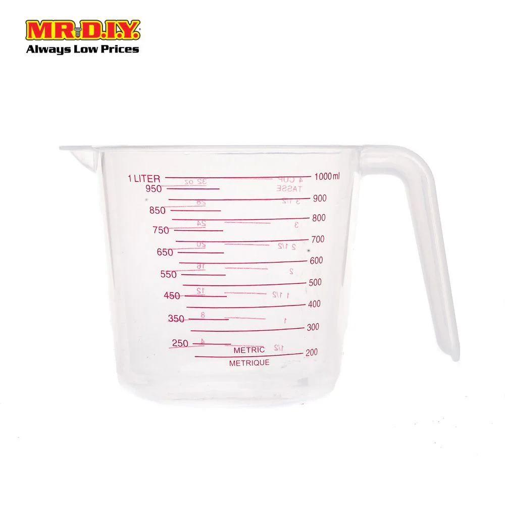 (MR.DIY) Plastic Transparent Baking Kitchen Measuring Small Jug With Handle (1000ml) - Image 5