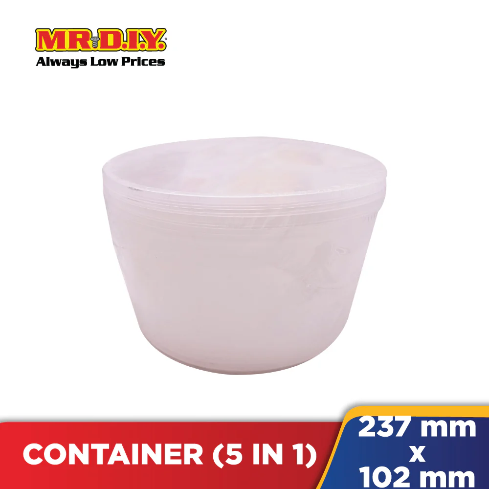 Microwaveable Disposable Round Container (5 pieces) - Image 2