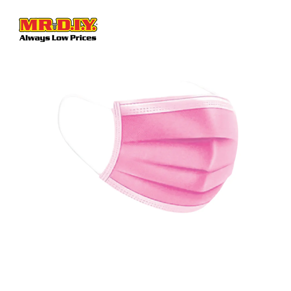MILKON 3-Ply Disposable Child Medical Face Mask Pink (30pcs) - Image 2