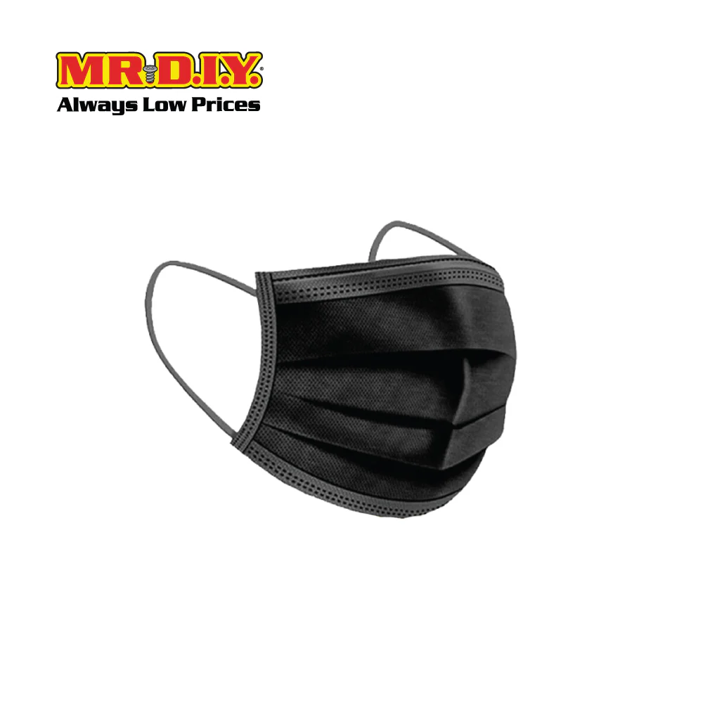 MILKON 3-Ply Disposable Medical Face Mask Black (30pcs) - Image 3