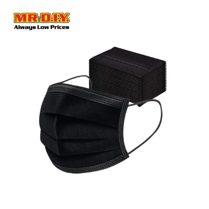 MILKON 3-Ply Disposable Medical Face Mask Black (30pcs) - Image 4