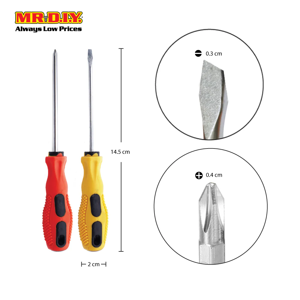 (MR.DIY) 2 In 1 Screwdriver set (15cm) - Image 2
