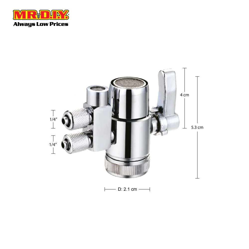 (MR.DIY) 2-Way Adapter Faucet Double Switches Diverter Valve Water Filter 49816 - Image 3