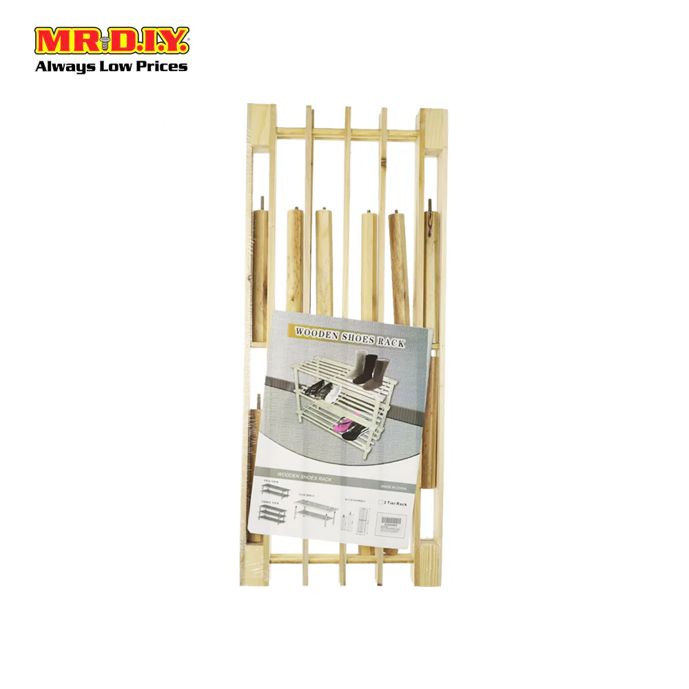 (MR.DIY) 3 Tier Wooden Shoes Rack (63cm x 55cm) - Image 2