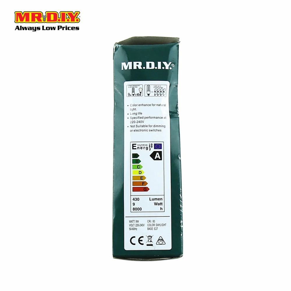 (MR.DIY) 3U Shape LED Bulb Daylight 9W (1pcs) - Image 2